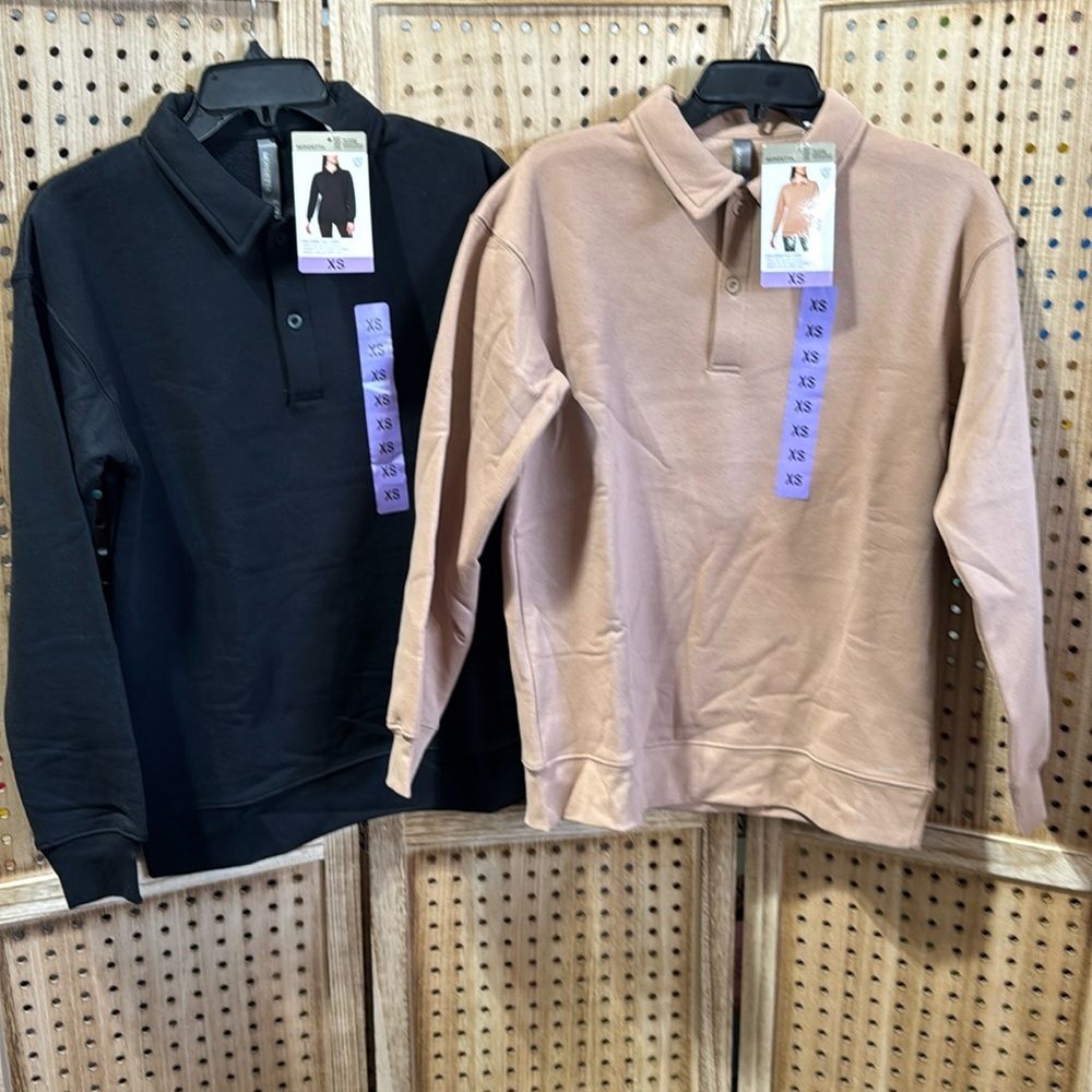 Bundle 2 Ladies collared fleece 1/4 button opening pullover NWT